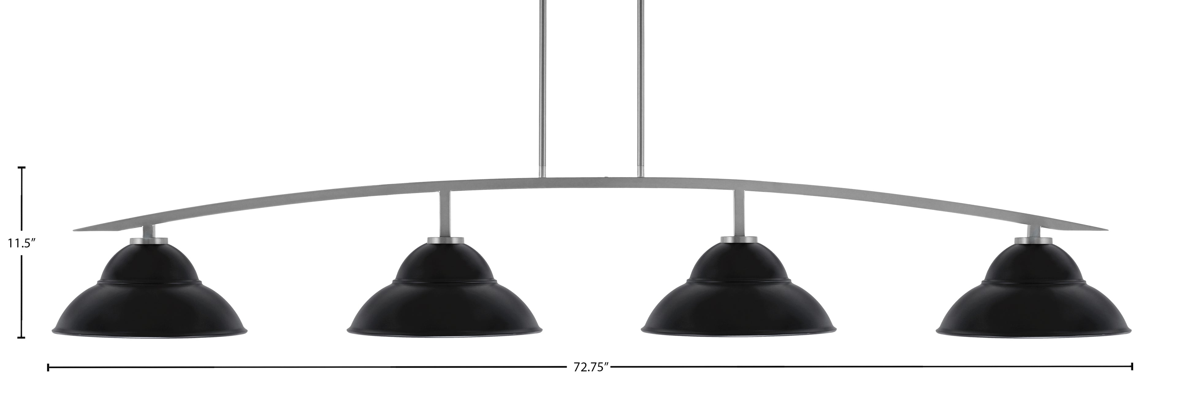 Kurve Four Light Bar in Graphite with Matte Black Double Bubble Metal Shade Shade