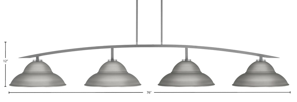 Kurve Four Light Bar in Graphite with Graphite Double Bubble Metal Shade Shade
