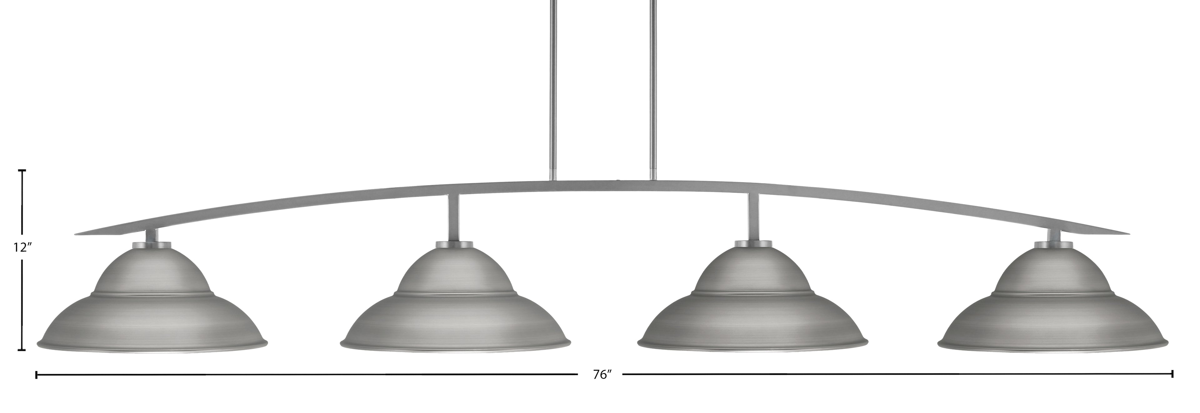 Kurve Four Light Bar in Graphite with Graphite Double Bubble Metal Shade Shade