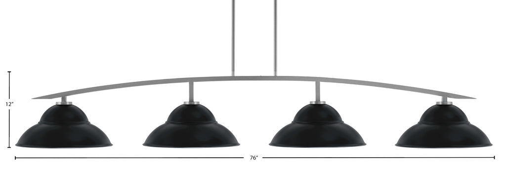 Kurve Four Light Bar in Graphite with Matte Black Double Bubble Metal Shade Shade