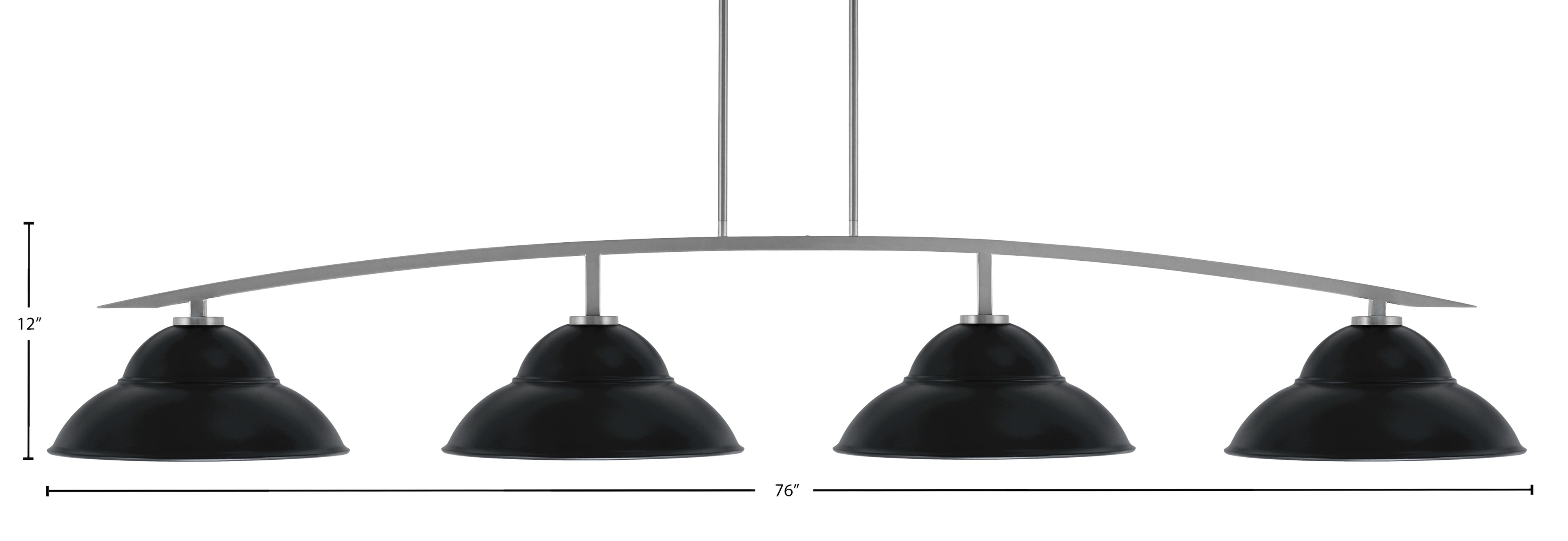 Kurve Four Light Bar in Graphite with Matte Black Double Bubble Metal Shade Shade