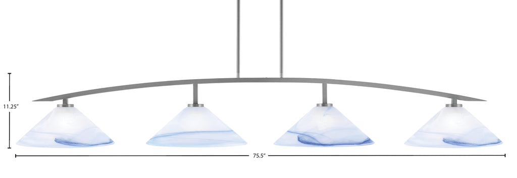 Kurve Four Light Bar in Graphite with Blue Swirl Shade
