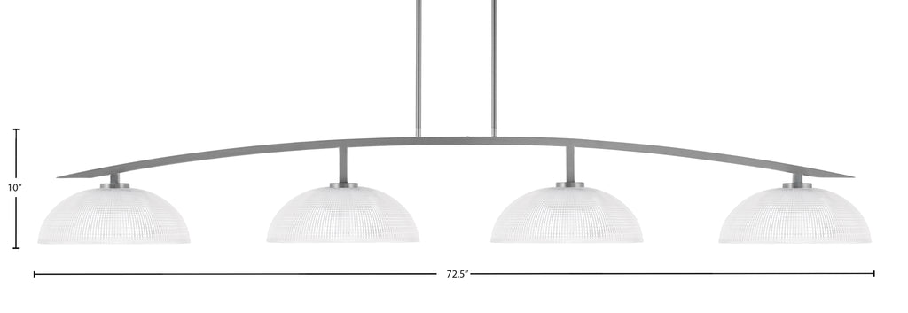 Kurve Four Light Bar in Graphite with Clear Ribbed Shade