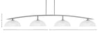 Kurve Four Light Bar in Graphite with Clear Ribbed Shade