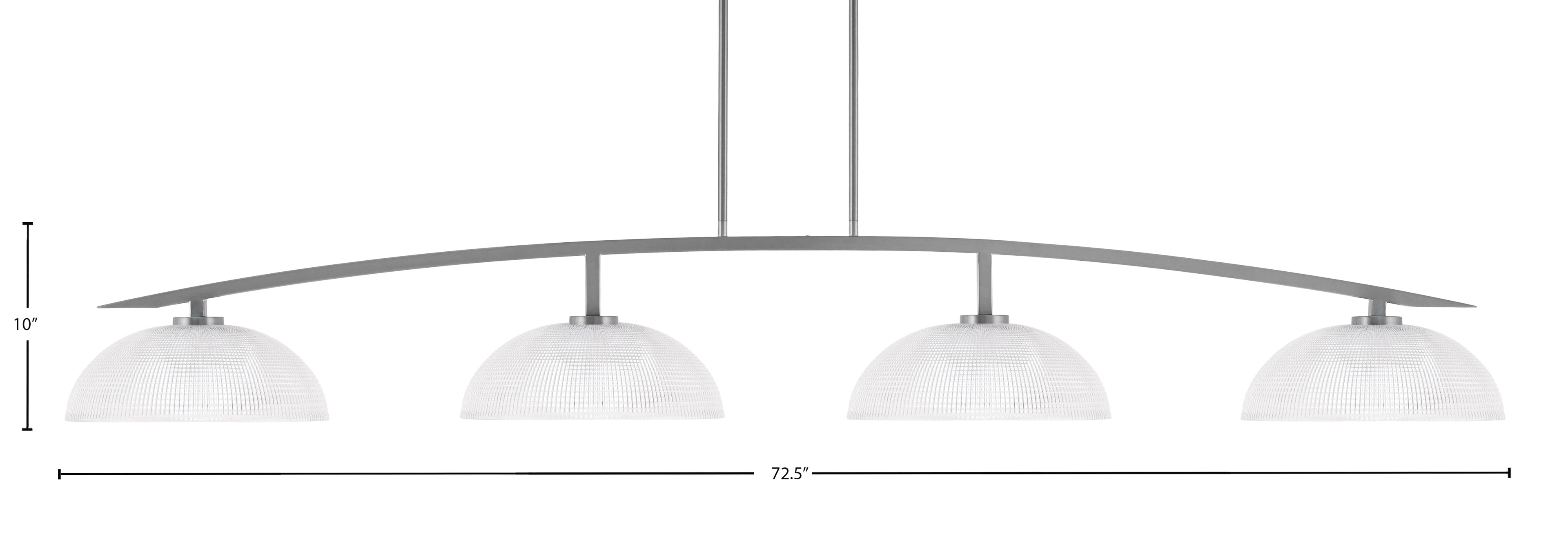 Kurve Four Light Bar in Graphite with Clear Ribbed Shade