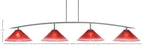 Kurve Four Light Bar in Graphite with Raspberry Crystal Shade