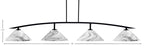 Kurve Four Light Bar in Matte Black with Onyx Swirl Shade