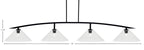 Kurve Four Light Bar in Matte Black with Clear Bubble Shade
