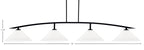 Kurve Four Light Bar in Matte Black with White Muslin Shade