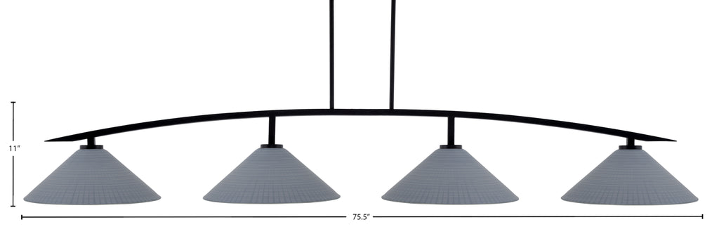 Kurve Four Light Bar in Matte Black with Gray Matrix Shade