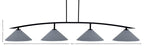 Kurve Four Light Bar in Matte Black with Gray Matrix Shade
