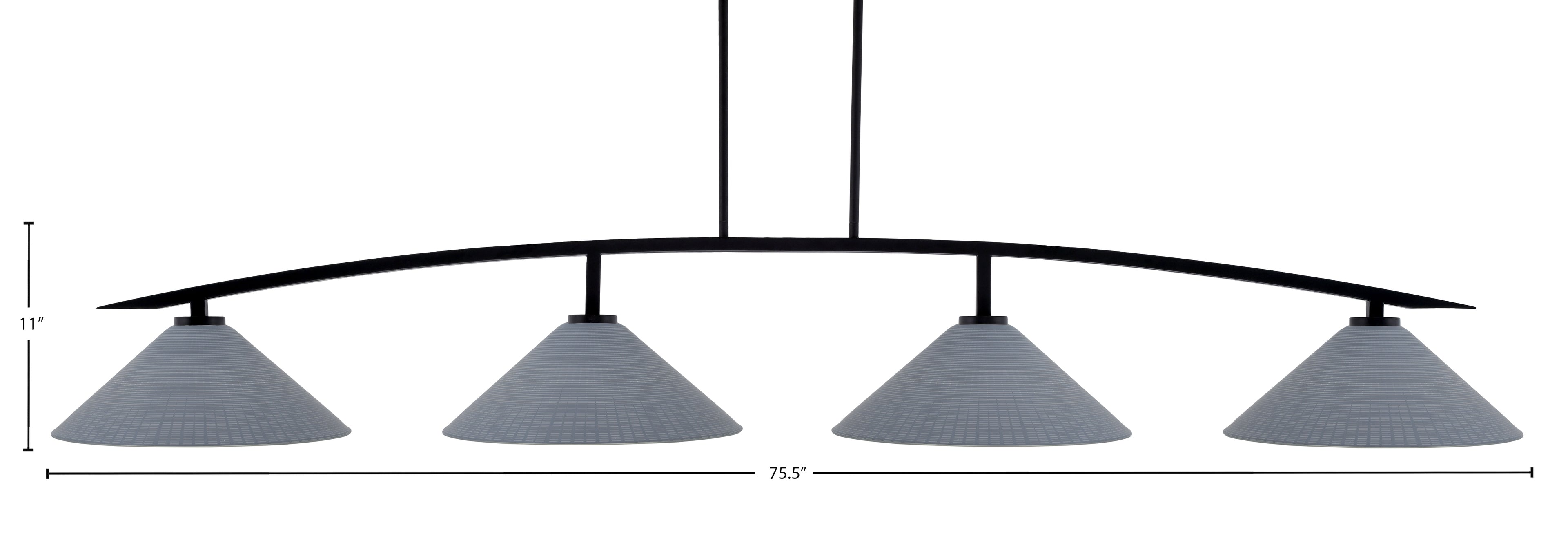 Kurve Four Light Bar in Matte Black with Gray Matrix Shade