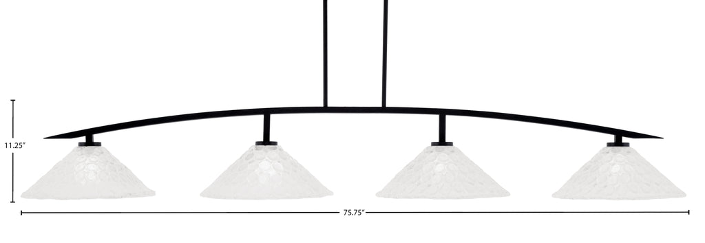 Kurve Four Light Bar in Matte Black with Italian Bubble Shade