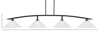 Kurve Four Light Bar in Matte Black with Italian Bubble Shade