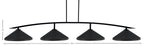 Kurve Four Light Bar in Matte Black with Matte Black Cone Metal Shades Shade