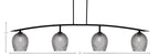 Kurve Four Light Bar in Matte Black with Smoke Textured Shade
