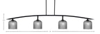 Kurve Four Light Bar in Matte Black with Smoke Textured Shade