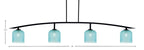 Kurve Four Light Bar in Matte Black with Turquoise Textured Shade