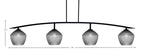 Kurve Four Light Bar in Matte Black with Smoke Textured Shade