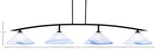 Kurve Four Light Bar in Matte Black with Blue Swirl Shade