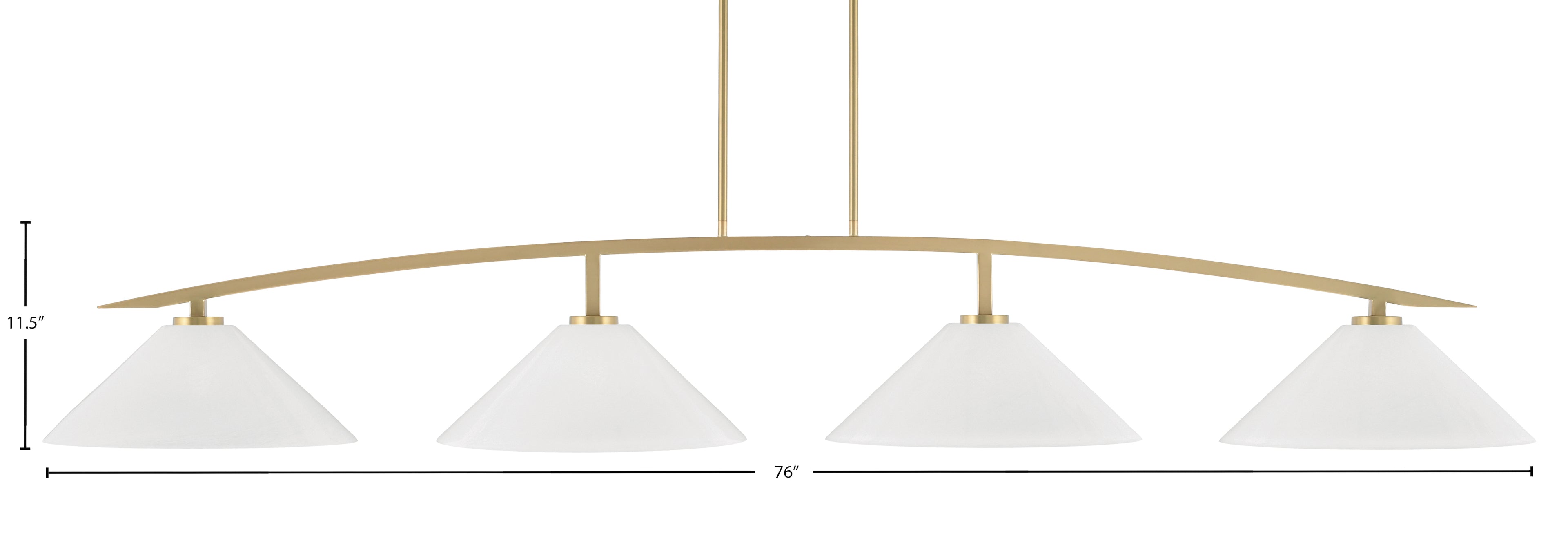 Kurve Four Light Bar in New Age Brass with White Marble Shade