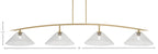 Kurve Four Light Bar in New Age Brass with Smoke Bubble Shade