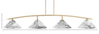 Kurve Four Light Bar in New Age Brass with Onyx Swirl Shade