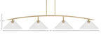 Kurve Four Light Bar in New Age Brass with Clear Bubble Shade