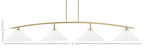 Kurve Four Light Bar in New Age Brass with White Muslin Shade