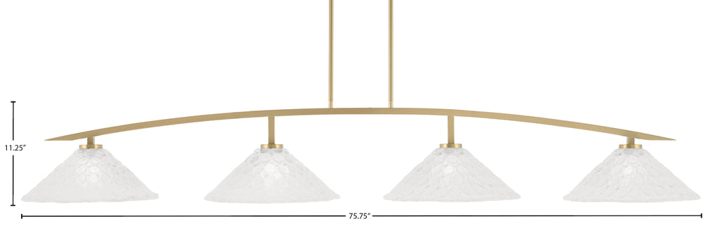 Kurve Four Light Bar in New Age Brass with Italian Bubble Shade