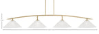 Kurve Four Light Bar in New Age Brass with Italian Bubble Shade