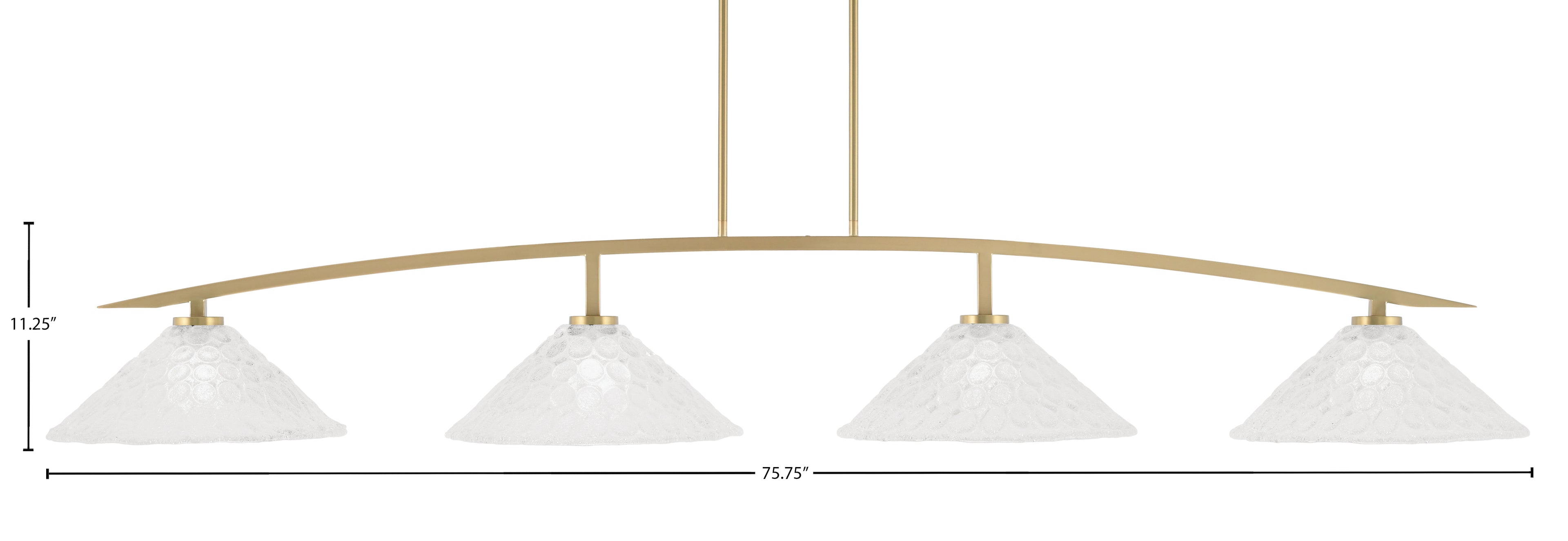 Kurve Four Light Bar in New Age Brass with Italian Bubble Shade