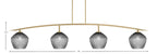 Kurve Four Light Bar in New Age Brass with Smoke Textured Shade