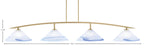 Kurve Four Light Bar in New Age Brass with Blue Swirl Shade
