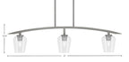 Kurve Three Light Island Pendant in Graphite with Clear Bubble Shade