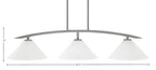 Kurve Three Light Island Pendant in Graphite with White Marble Shade