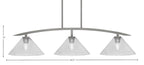 Kurve Three Light Island Pendant in Graphite with Smoke Bubble Shade