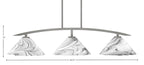 Kurve Three Light Island Pendant in Graphite with Onyx Swirl Shade