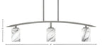 Kurve Three Light Island Pendant in Graphite with Onyx Swirl Shade