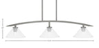 Kurve Three Light Island Pendant in Graphite with Clear Bubble Shade