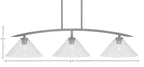 Kurve Three Light Island Pendant in Graphite with Clear Bubble Shade