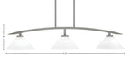 Kurve Three Light Island Pendant in Graphite with White Muslin Shade