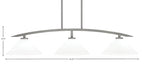 Kurve Three Light Island Pendant in Graphite with White Muslin Shade