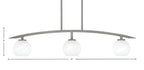 Kurve Three Light Island Pendant in Graphite with White Marble Shade