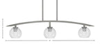 Kurve Three Light Island Pendant in Graphite with Smoke Bubble Shade