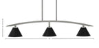 Kurve Three Light Island Pendant in Graphite with Matte Black Cone Metal Shade