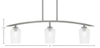 Kurve Three Light Island Pendant in Graphite with Clear Textured Shade