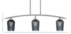 Kurve Three Light Island Pendant in Graphite with Smoke Textured Shade