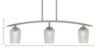 Kurve Three Light Island Pendant in Graphite with Silver Textured Shade