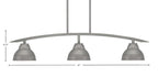 Kurve Three Light Island Pendant in Graphite with Graphite Double Bubble Metal Shade
